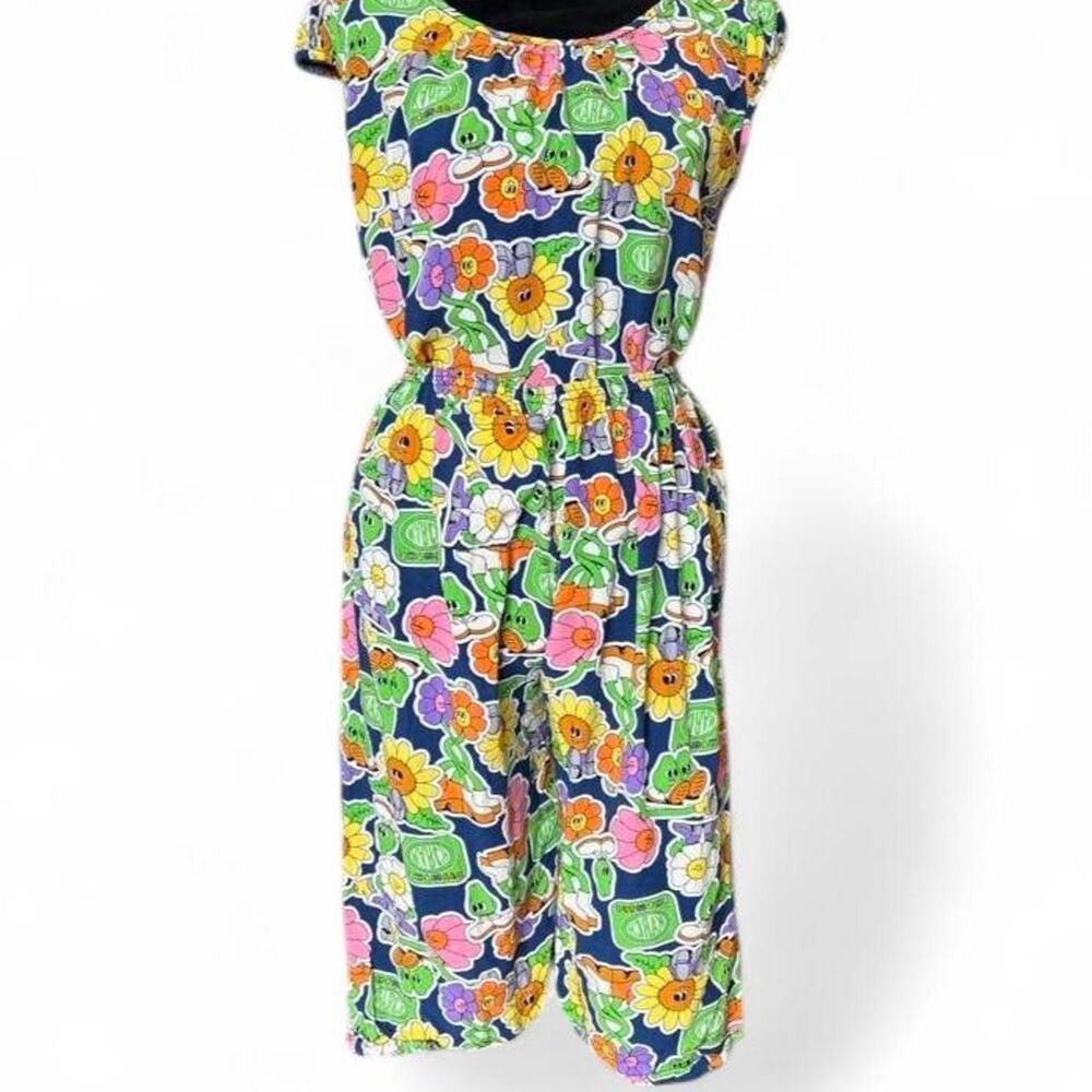 Y2K Cartoon Floral 2 Piece Lounge Set – Kawaii Retro Pajama Set XS/S